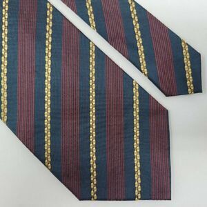 HUGO BOSS BLACK SILK TIE RED GOLD STRIPE ITALY 4"